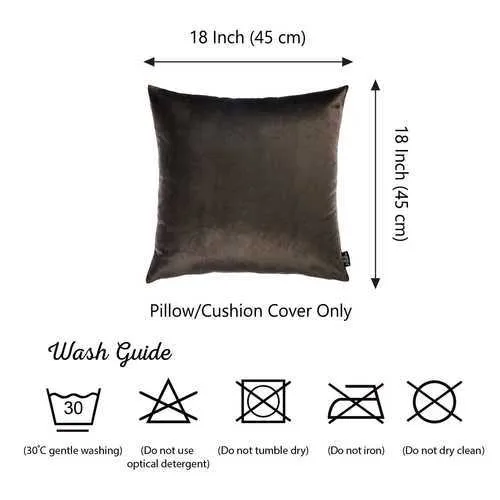 18"x 18" Brown Velvet Carob Decorative Throw Pillow Cover (2 Pcs in set)