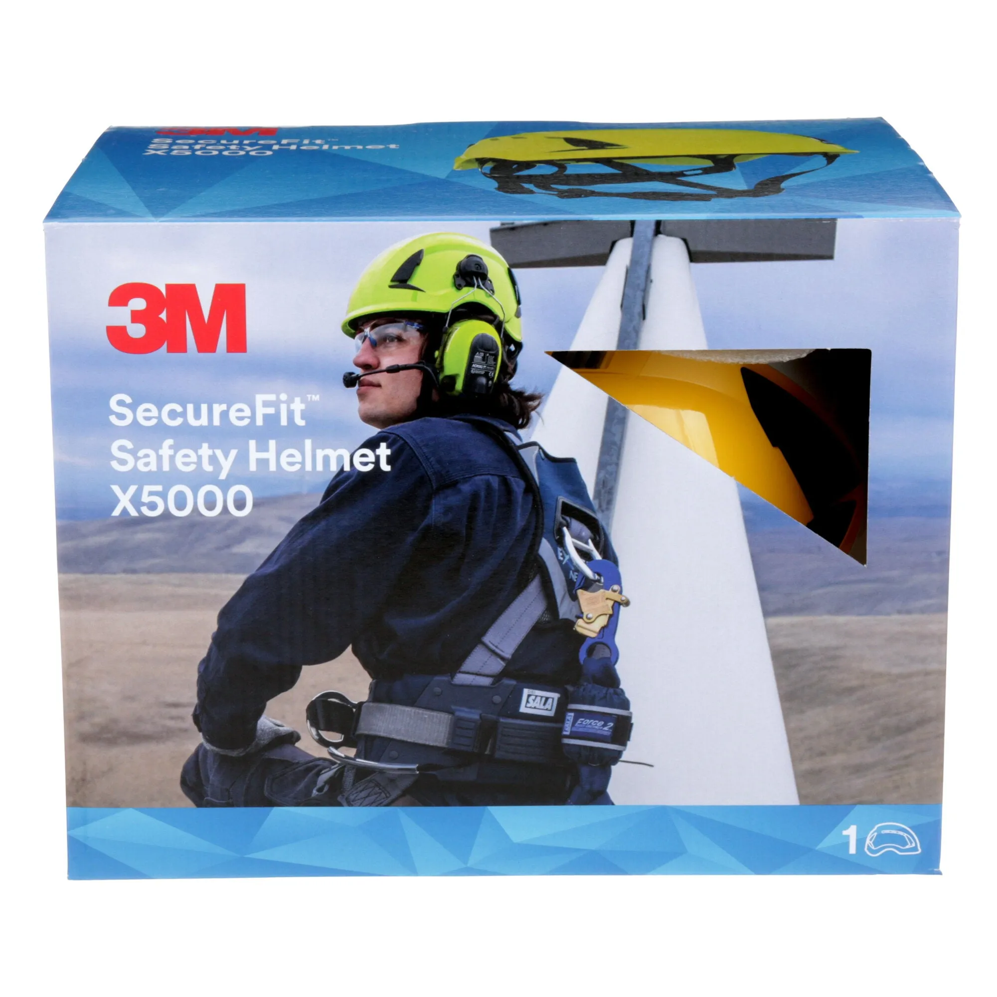 3M SecureFit Safety Helmet, X5002VX-ANSI,  Yellow, vented, 1Ea/Box