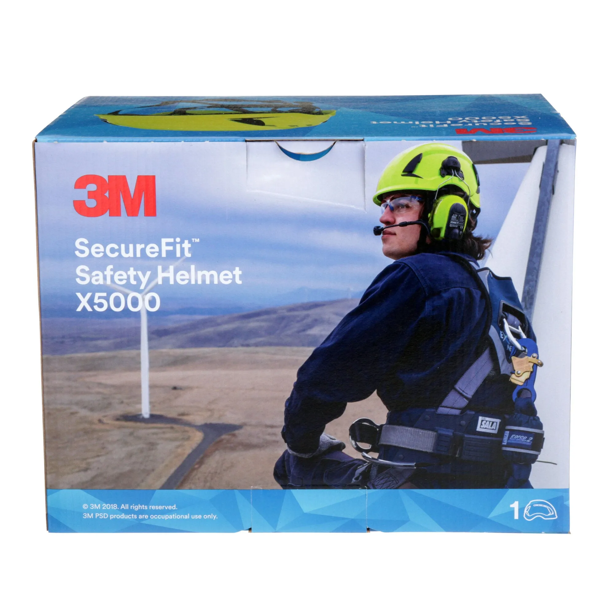 3M SecureFit Safety Helmet, X5003VX-ANSI,  Blue, vented, 1Ea/Box