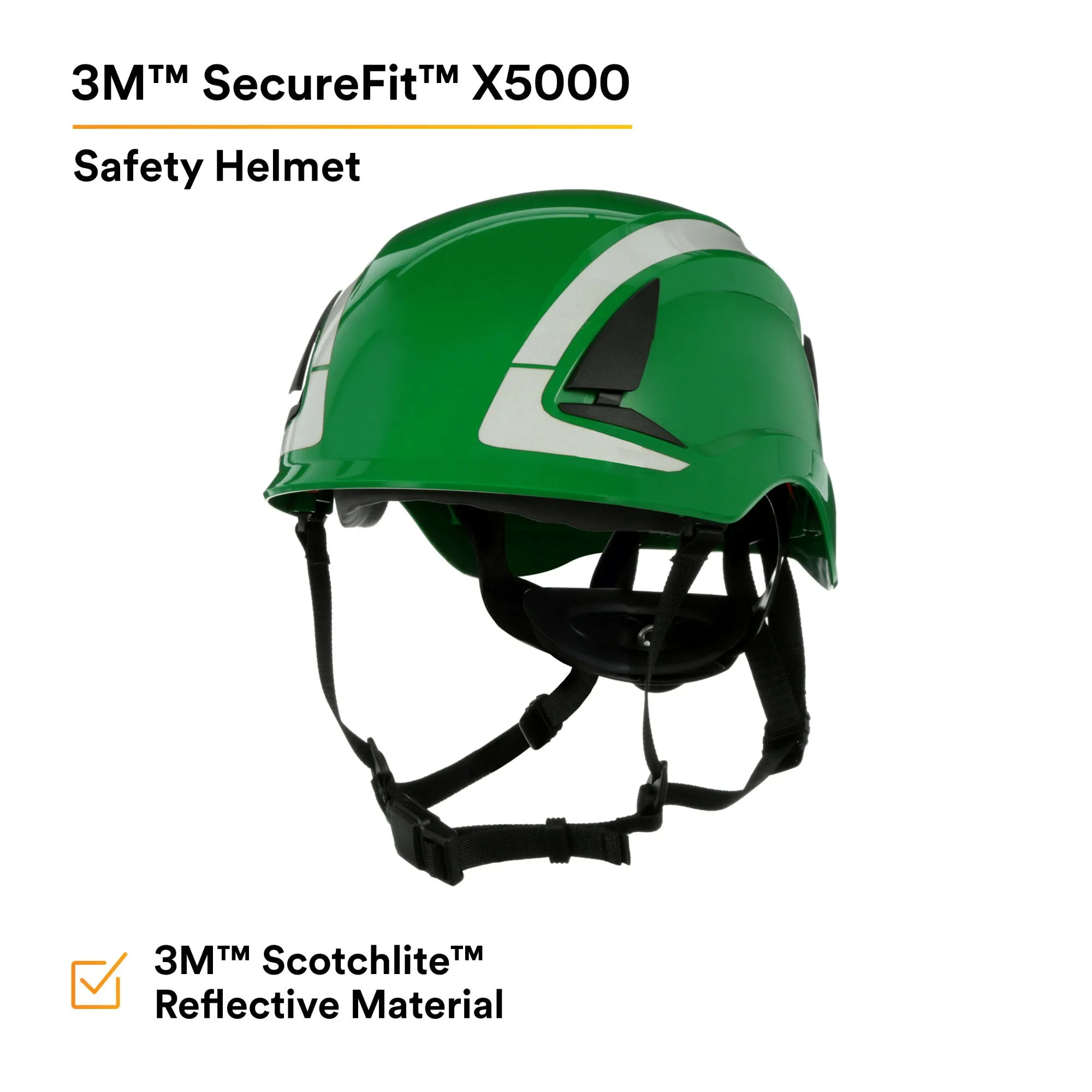 3M SecureFit Safety Helmet, X5004X-ANSI,  Green, 1Ea/Box