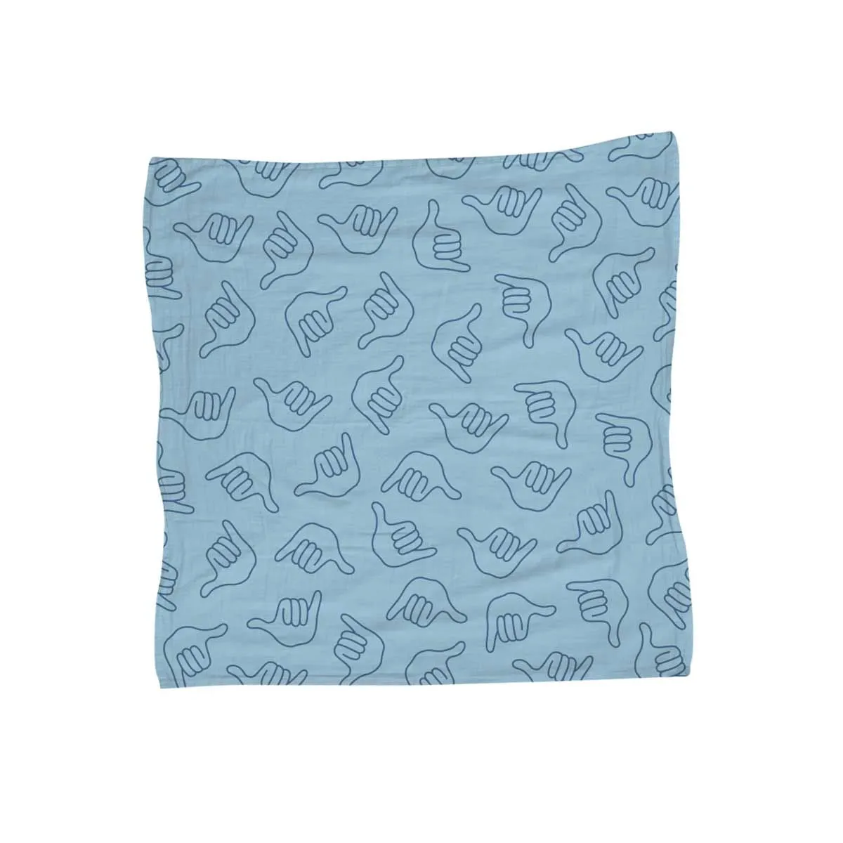 47in Blue Shaka Bruddah Muslin Blanket