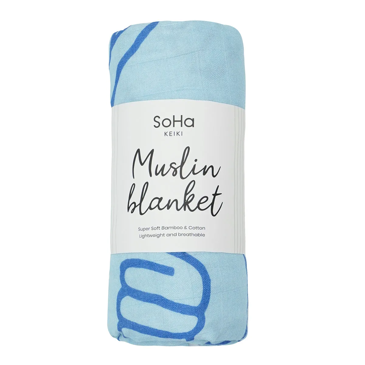 47in Blue Shaka Bruddah Muslin Blanket