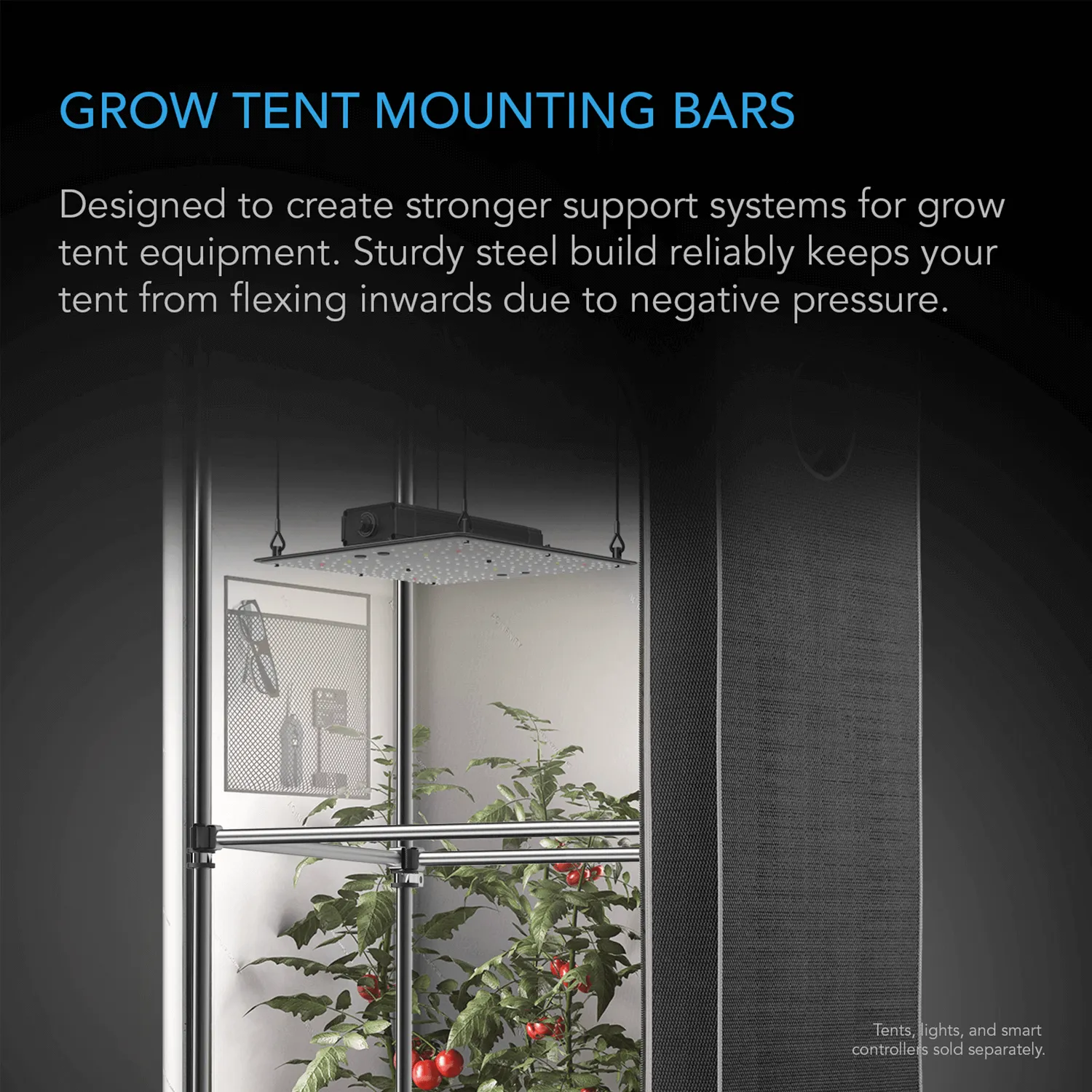 AC Infinity Grow Tent Mounting Bars, for Indoor Grow Spaces, 3x3'