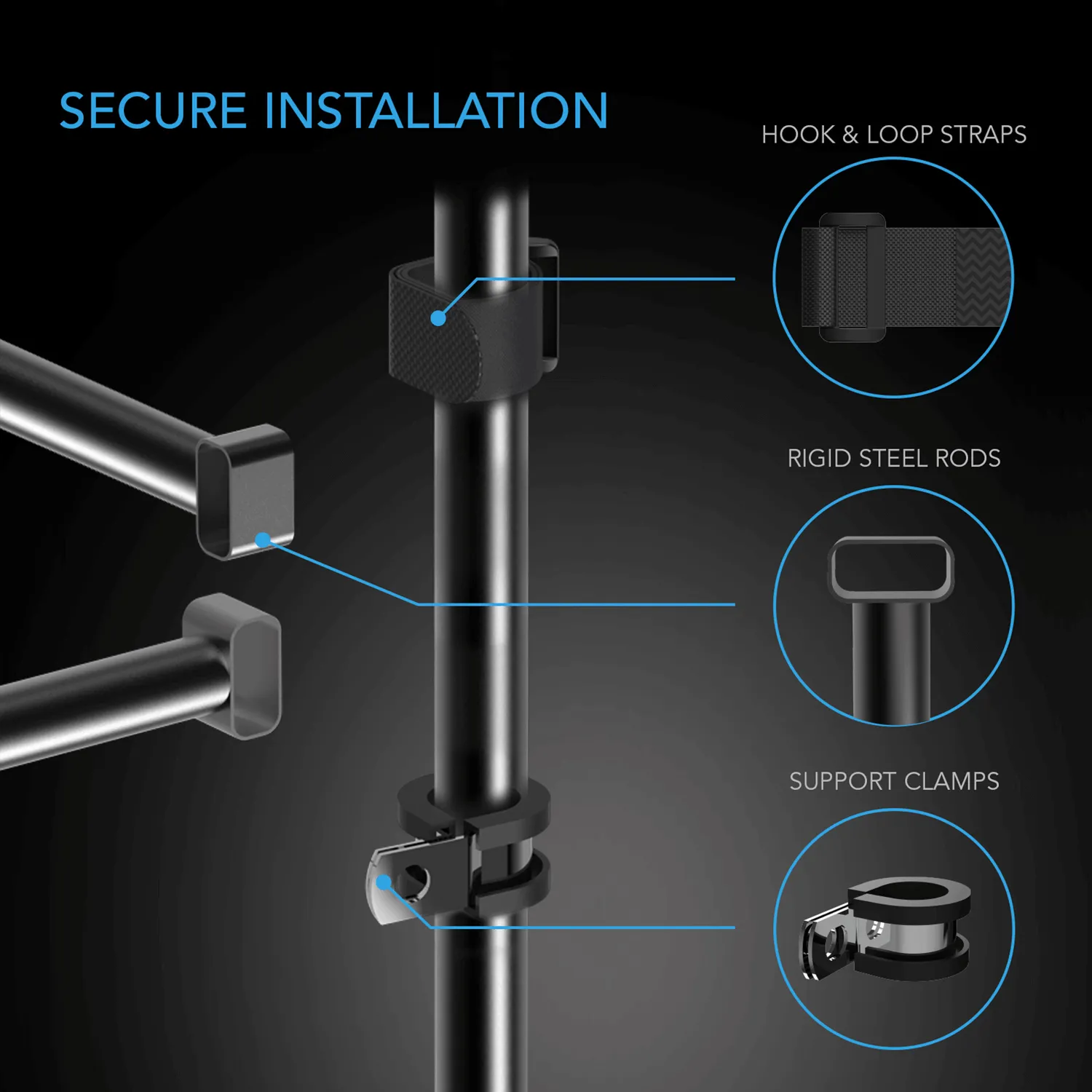 AC Infinity Grow Tent Mounting Bars, for Indoor Grow Spaces, 3x3'