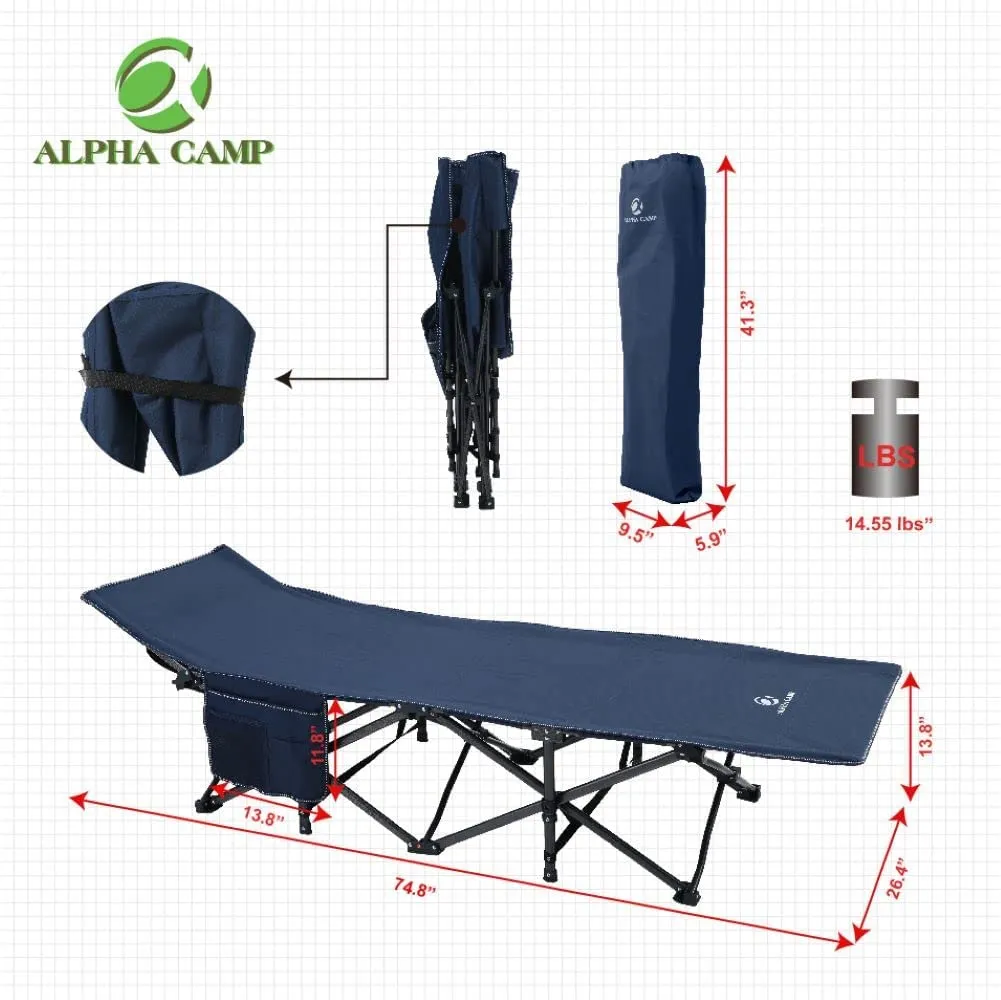 ALPHA CAMP Camping Cot with Carry Bag Sleeping Cot