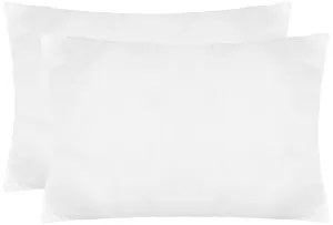 Amazon Brand - Solimo Polyester Microfibre Solid 2-Piece Ultra-Soft Bed Pillow Set, Standard Size, White, 40 X 60 Cm, 120 TC