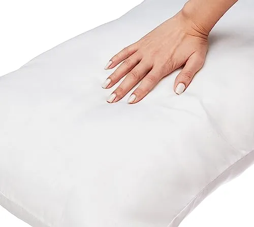 Amazon Brand - Solimo Polyester Microfibre Solid 2-Piece Ultra-Soft Bed Pillow Set, Standard Size, White, 40 X 60 Cm, 120 TC