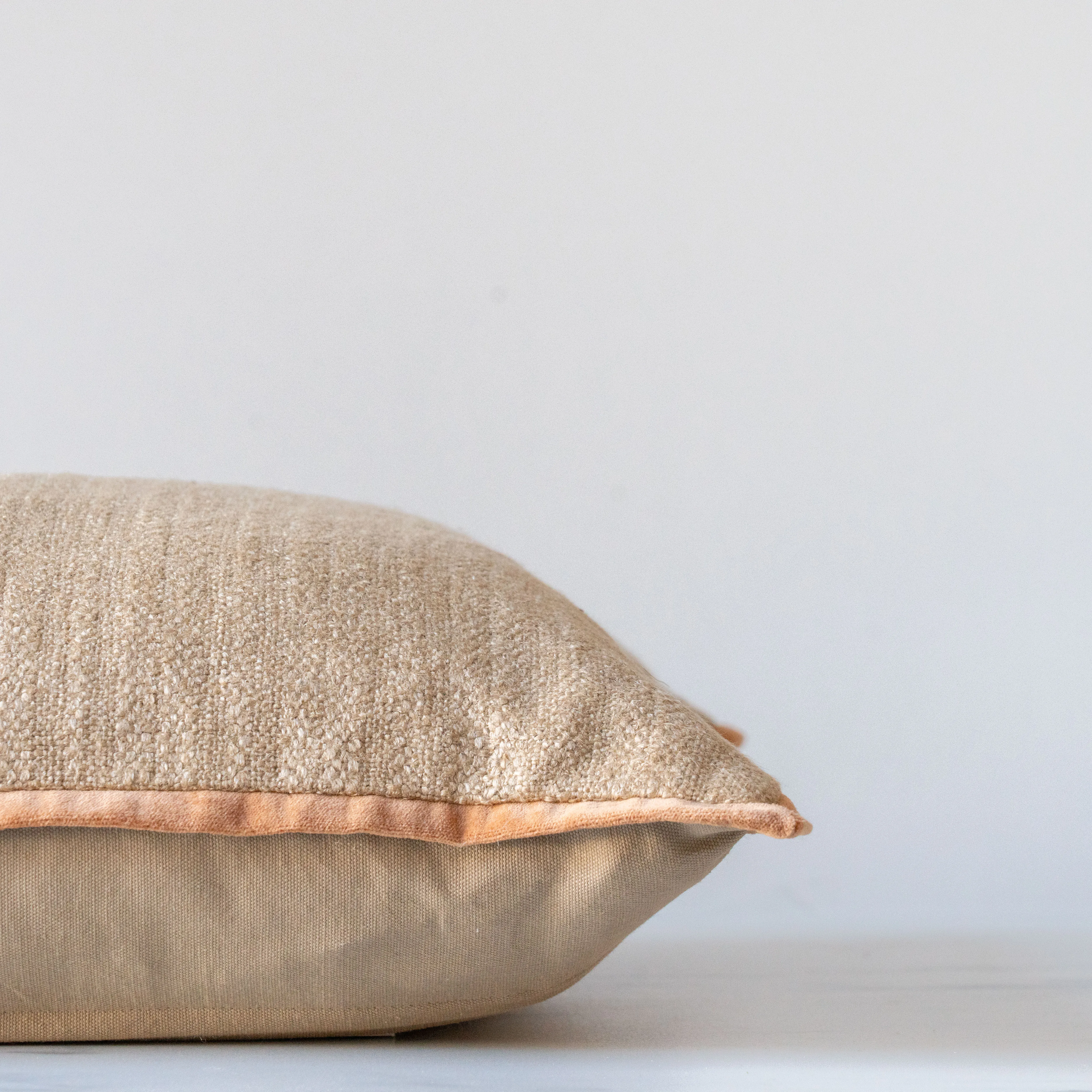 Amber Lewis x Loloi Aveline Natural/Rust Pillow Cover