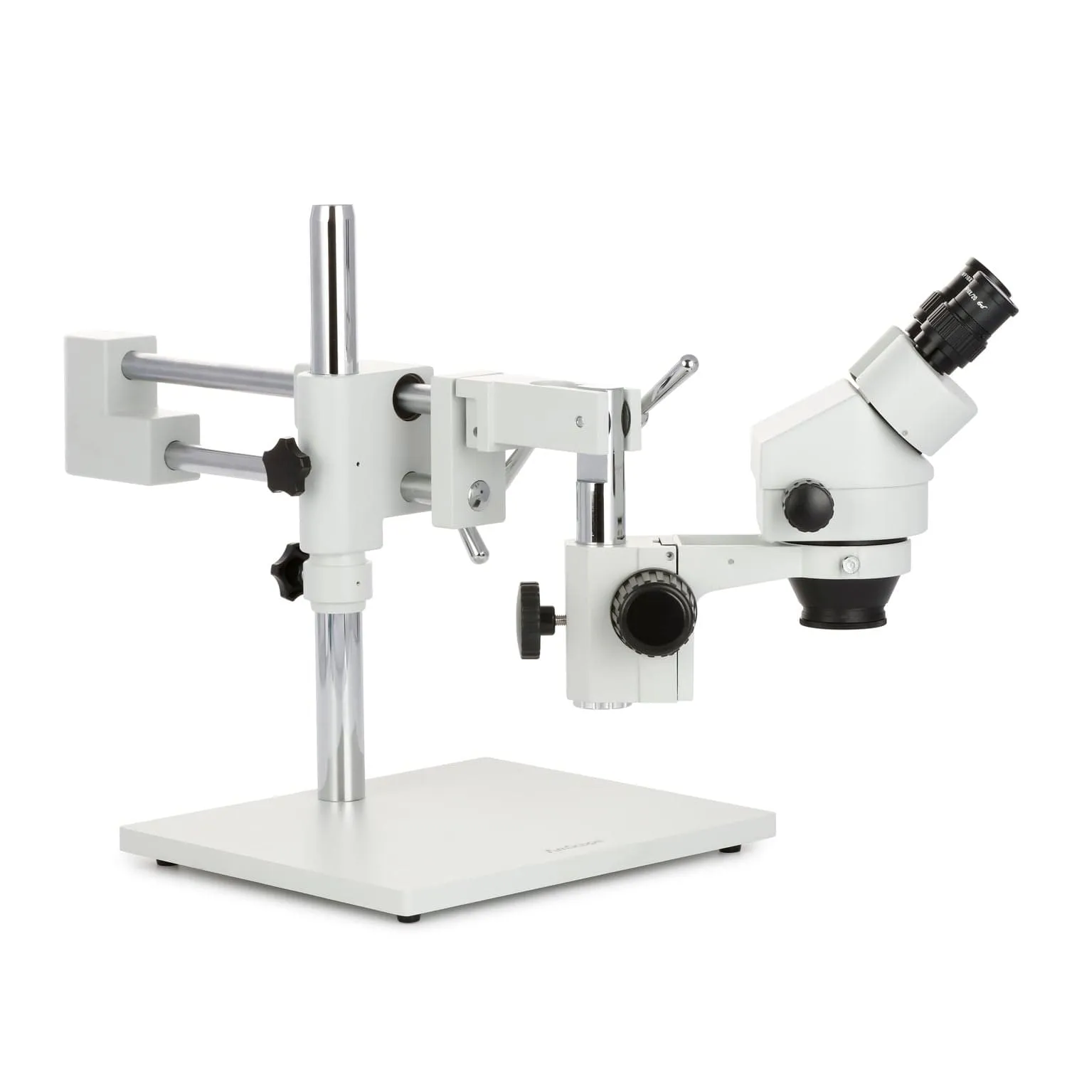 AmScope SM-4B Series Binocular Zoom Stereo Microscope 3.5X-45X Magnification on Double Arm Boom Stand