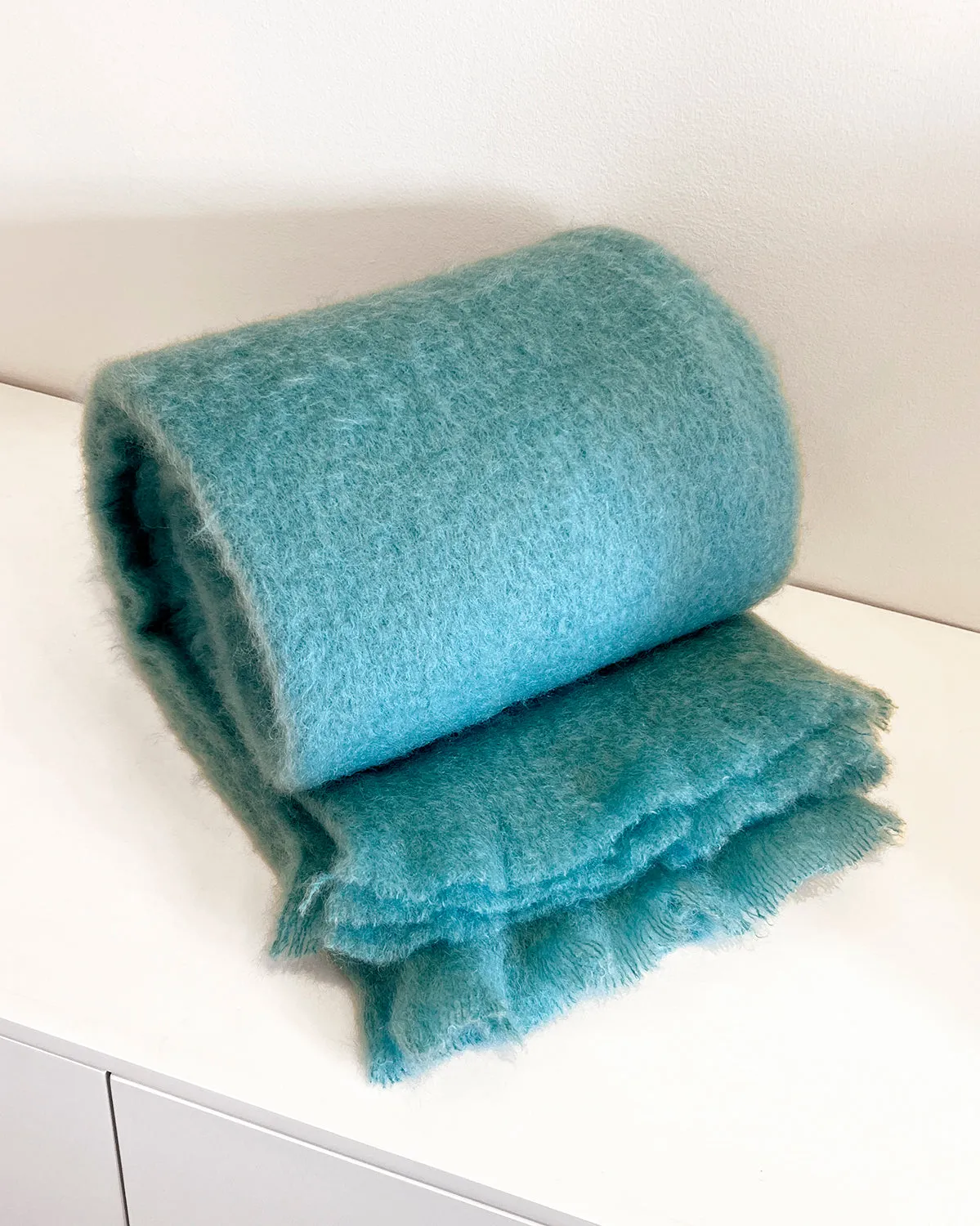 Aquamarine Mohair Blanket Throw