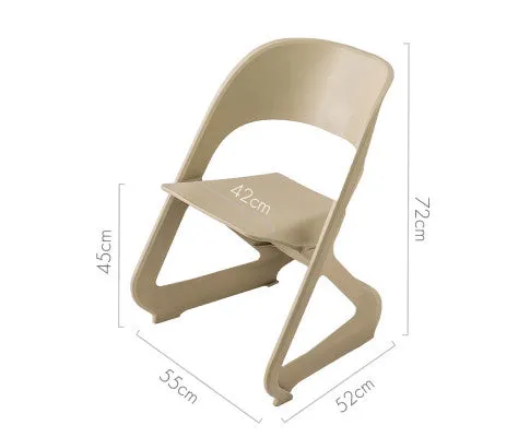 ArtissIn Set of 4 Dining Chairs Office Cafe Lounge Seat Stackable Plastic Leisure Chairs Beige