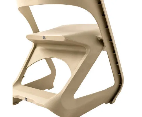 ArtissIn Set of 4 Dining Chairs Office Cafe Lounge Seat Stackable Plastic Leisure Chairs Beige