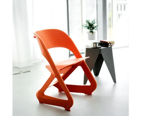 ArtissIn Set of 4 Dining Chairs Office Cafe Lounge Seat Stackable Plastic Leisure Chairs Orange