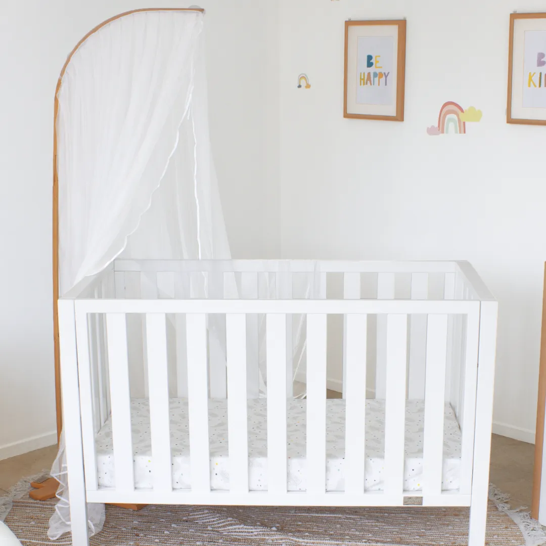 Babyhood Kaylula Cot Insect Net & Stand - White