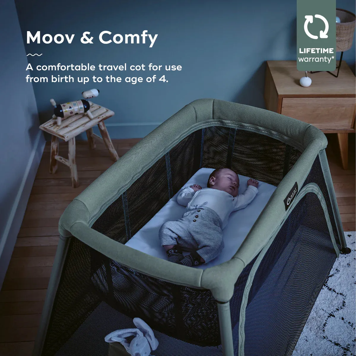 Babymoov Moov & Comfy 3-in-1 Lightweight Travel Crib