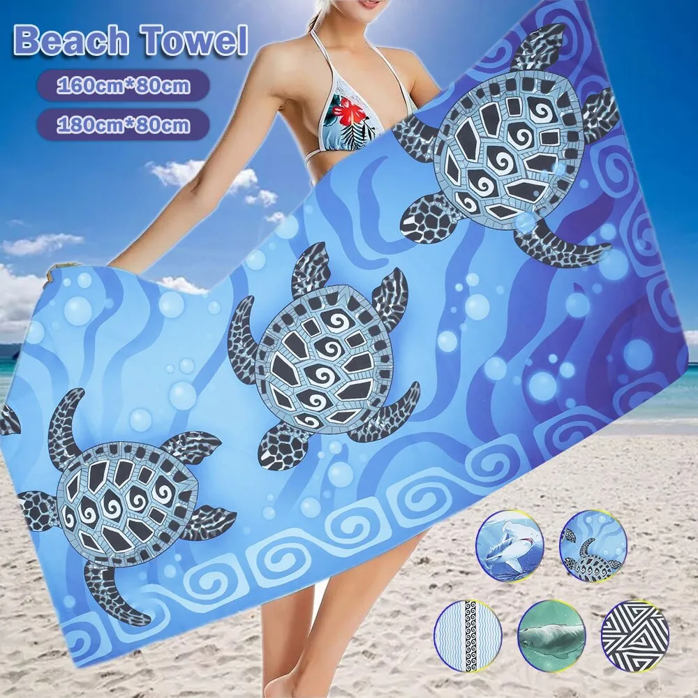 Beach Towel Sand Free Pool Towel Blanket Extra Large Quick Dry Lightweight Super Absorbent Printing Bath Towel Outdoor Yoga Mat