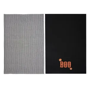 Boo Stripe Kitchen Towel, Set of 2