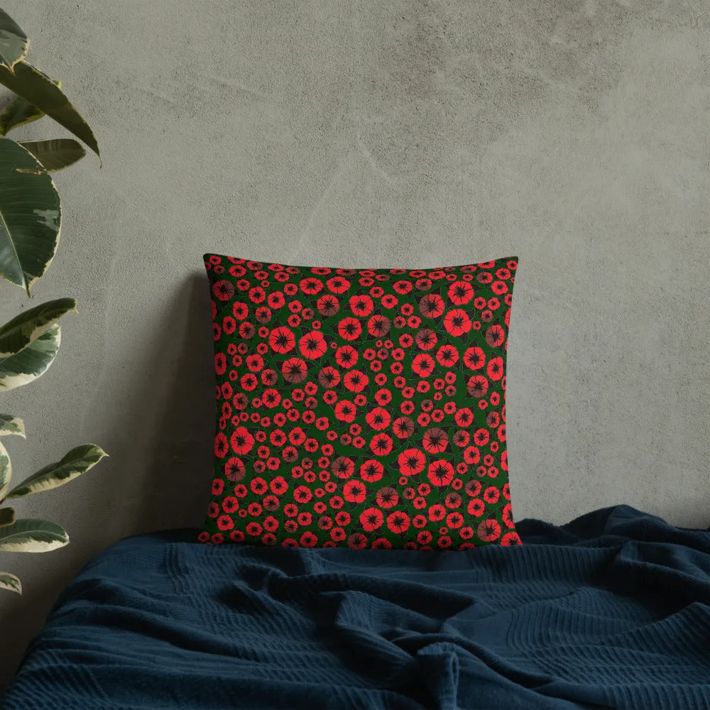 Bright Red Roses designer Basic Pillow by John A. Conroy