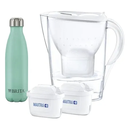 Brita Marella Water Filter Black 2.4L   2 Filter inside   500ml s/s Flask