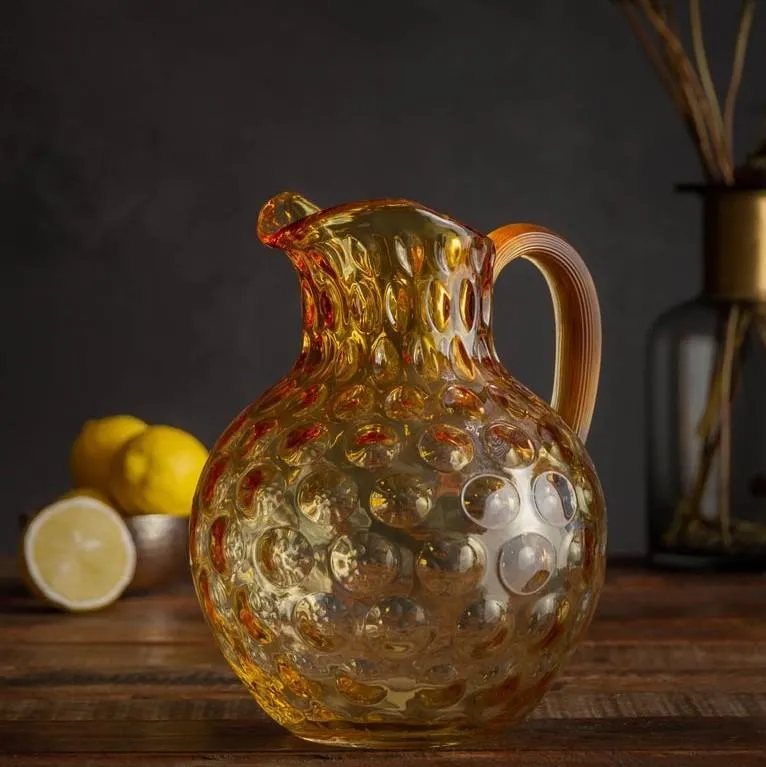 Bubbles Glass Jug - Light Amber - 2 Litre