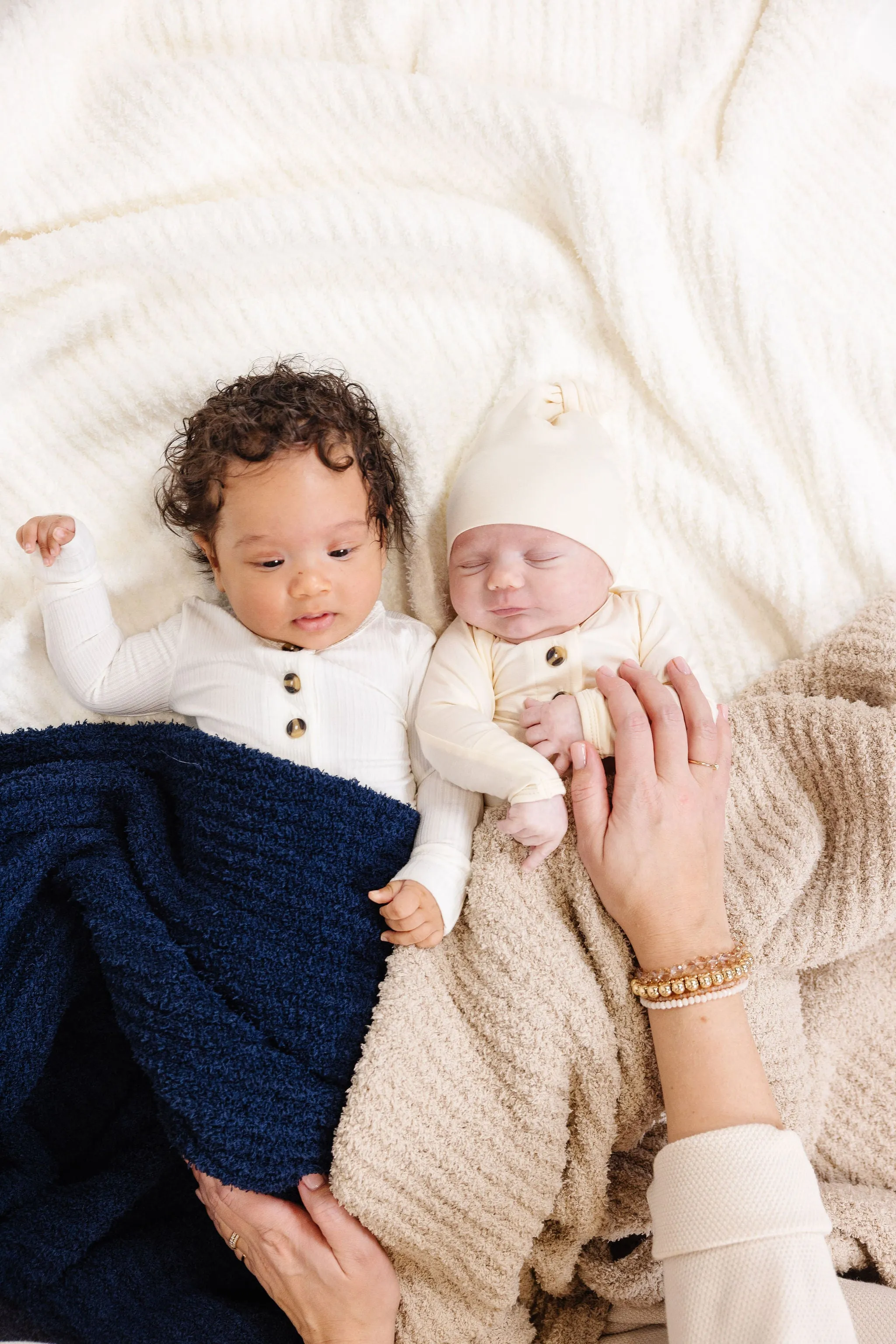 Chenille Blanket - Navy - Small & Large