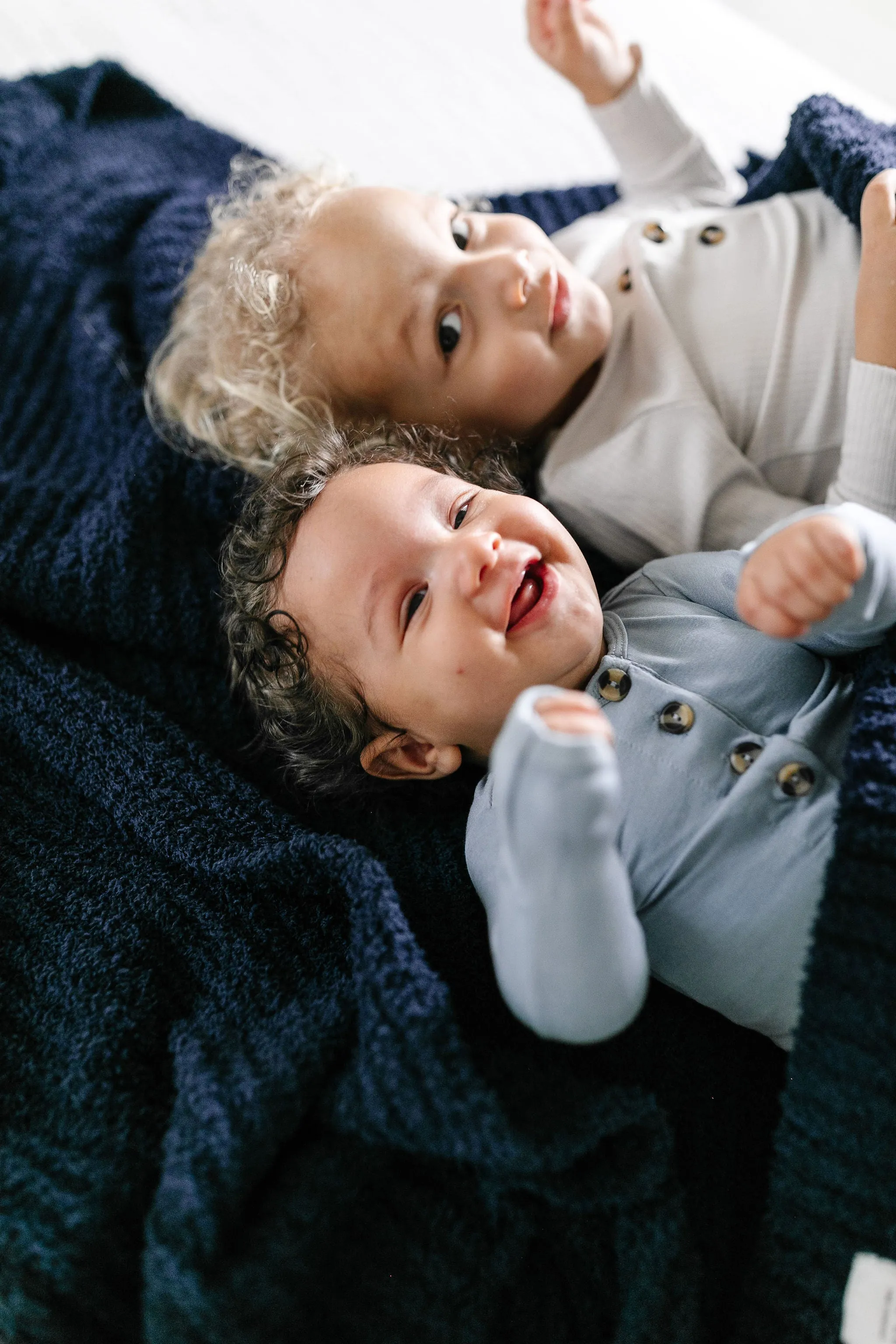 Chenille Blanket - Navy - Small & Large