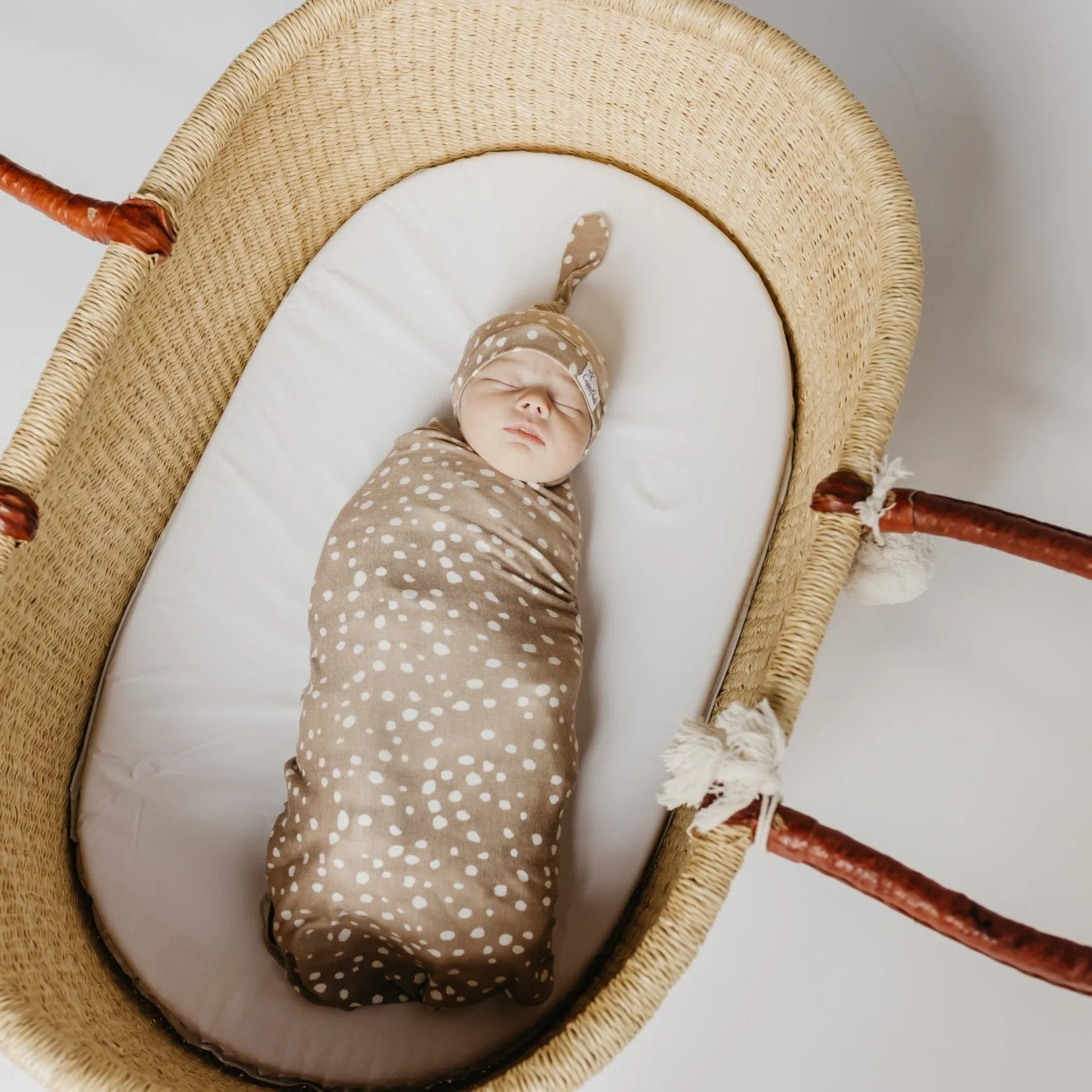 Copper Pearl Knit Swaddle Blanket | Fawn