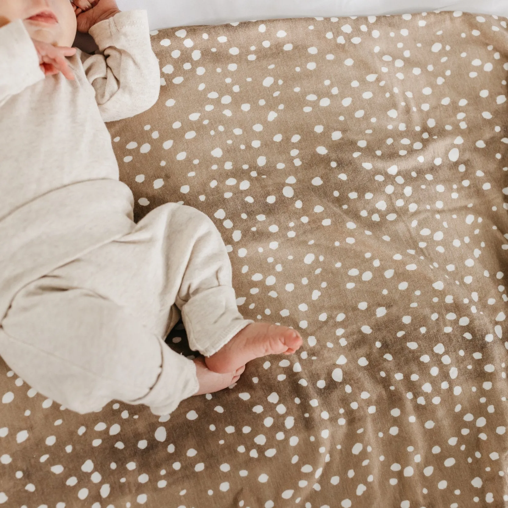 Copper Pearl Knit Swaddle Blanket | Fawn