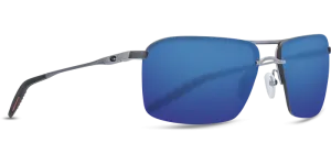 Costa Del Mar Skimmer Sunglasses - Matte Silver Translucent Grey/Orange/Blue Mirror 580P