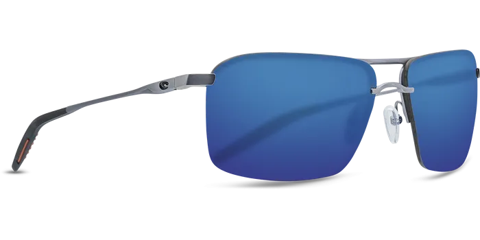 Costa Del Mar Skimmer Sunglasses - Matte Silver Translucent Grey/Orange/Blue Mirror 580P