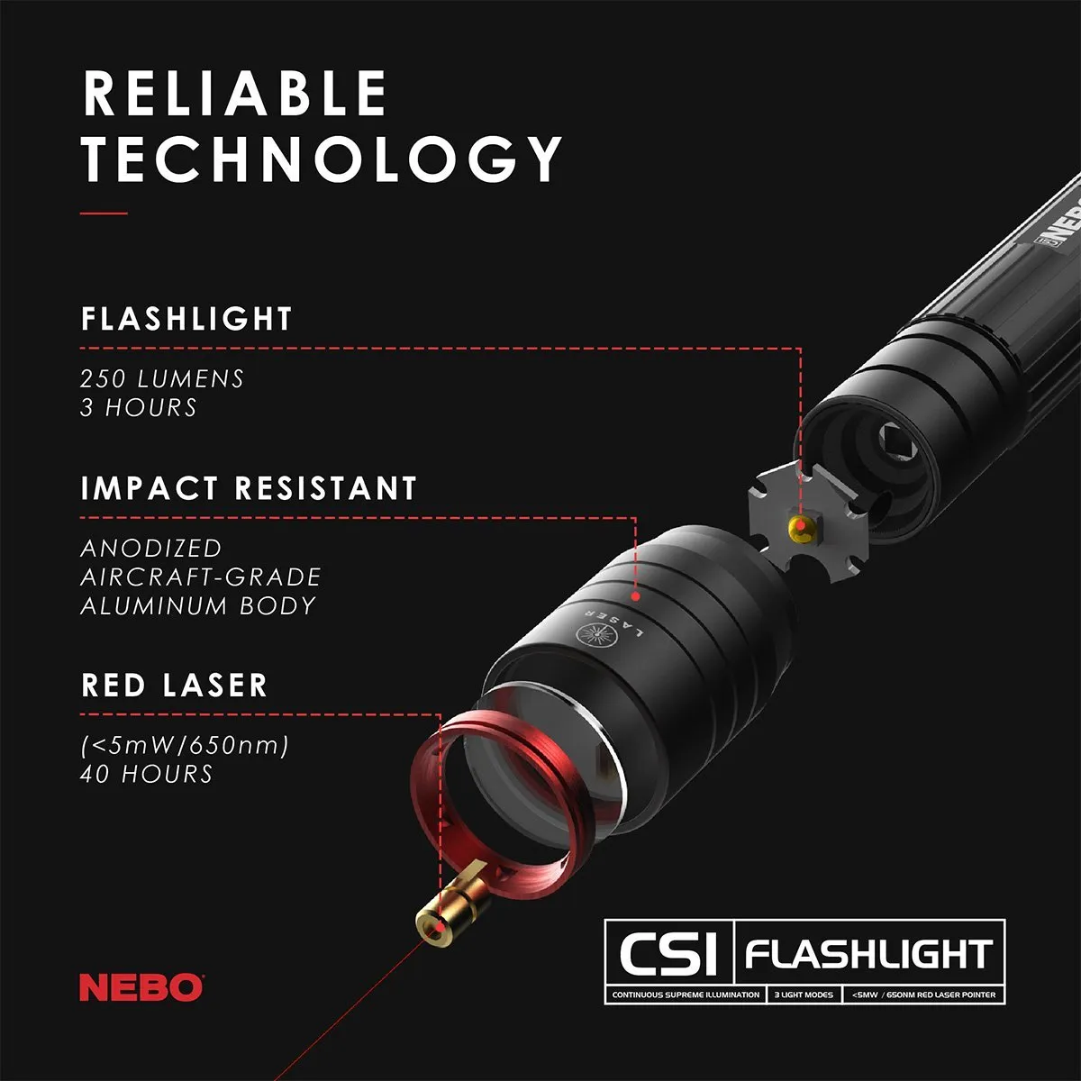 CSI LED Flashlight & Laser