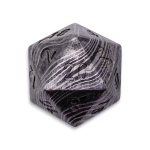 Damascus Steel - Single D20 True Metal Dice