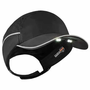 Ergodyne 23369 8965 Long Brim Black Lightweight Bump Cap Hat   LED Lighting