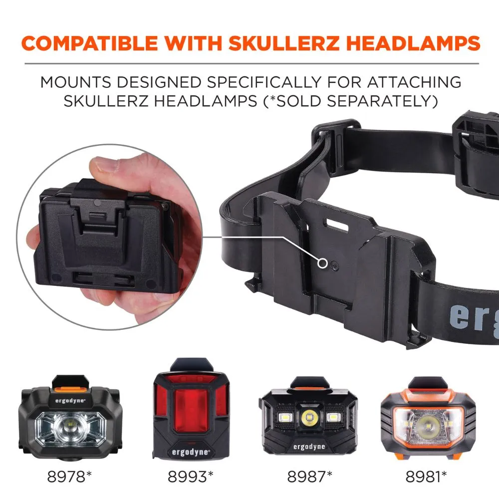 Ergodyne 60291 #8979 Black Headband Light Mount with Silicone Strap