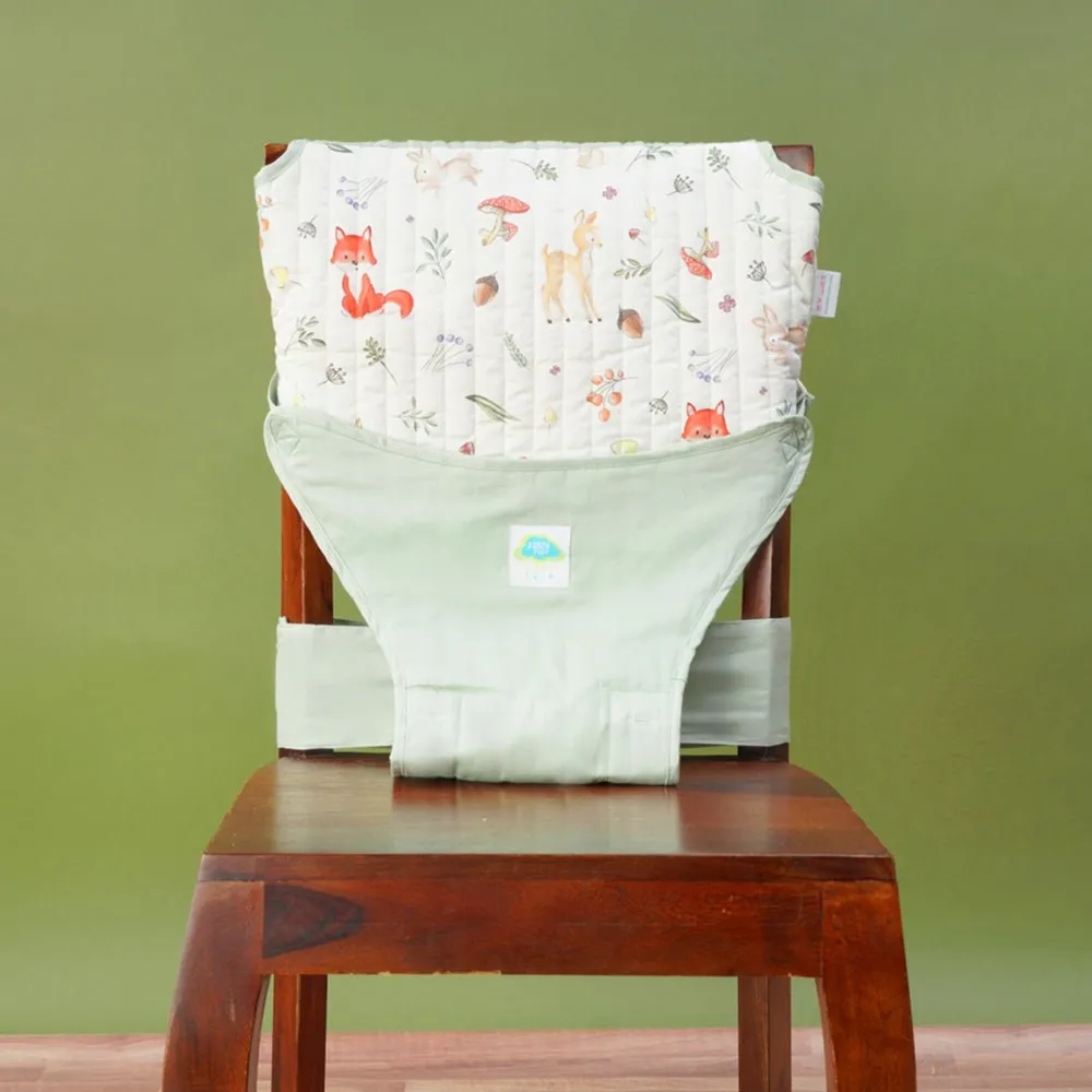 Fancy Fluff Wonder Seat- Portable Baby Seat- Woodland