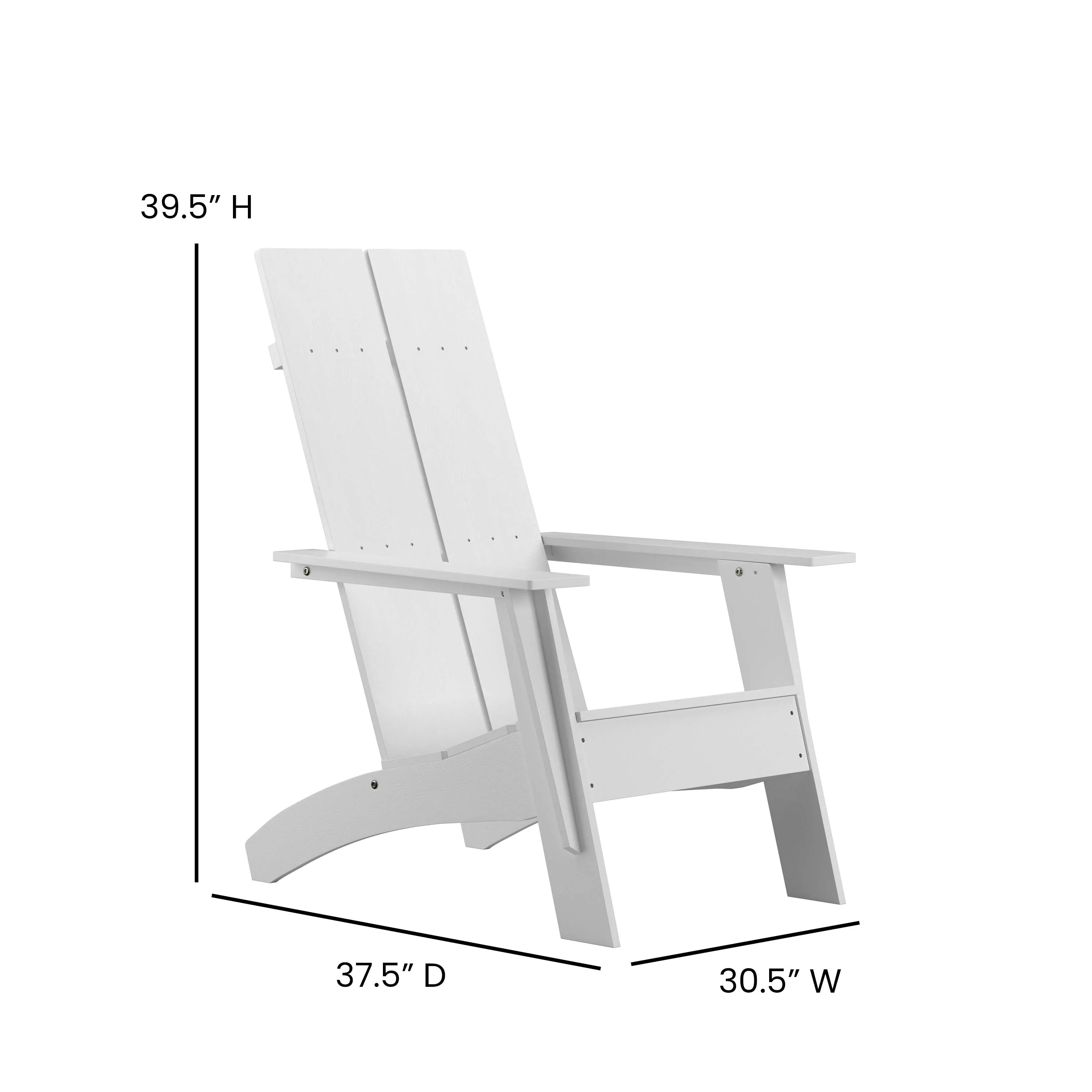 Finn Set of 4 Modern All-Weather 2-Slat Poly Resin Rocking Adirondack Chairs with 22" Round Wood Burning Fire Pit