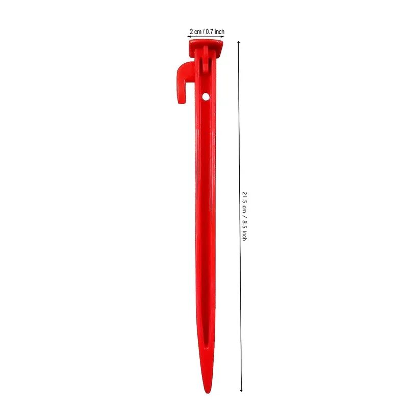 Fitfix Tent Stakes (Red, Pack of 5) | Ground Pegs Heavy Duty and Larger Durable Tent Pegs Spike Hook