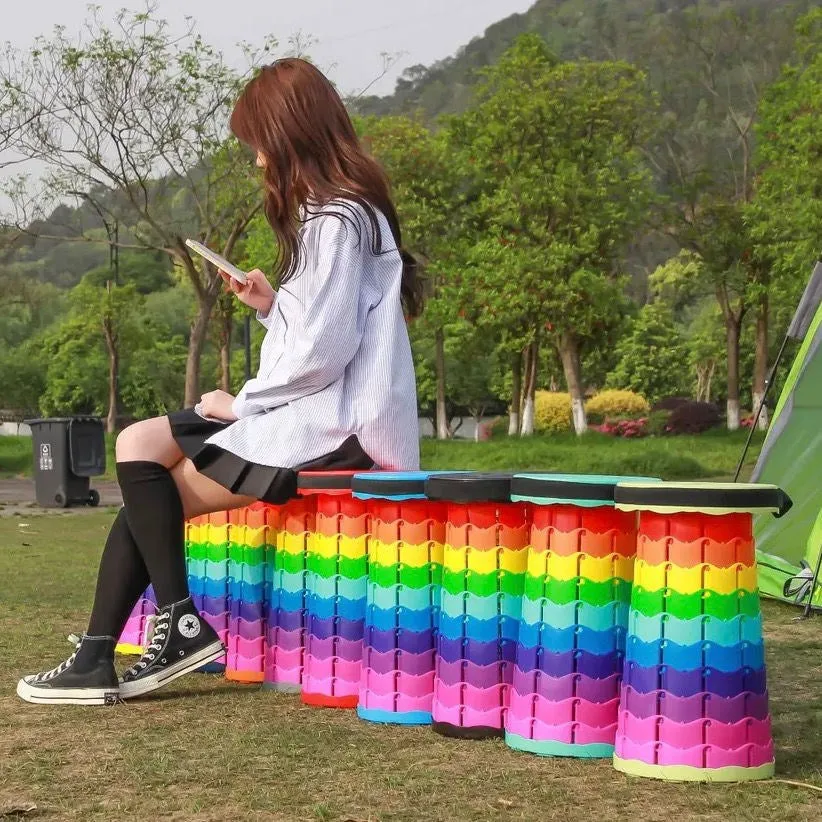 Folding Stool Outdoor Portable Travel Adjustable Telescopic Stool Internet Celebrity Retractable Seat Internet Celebrity Hot Model