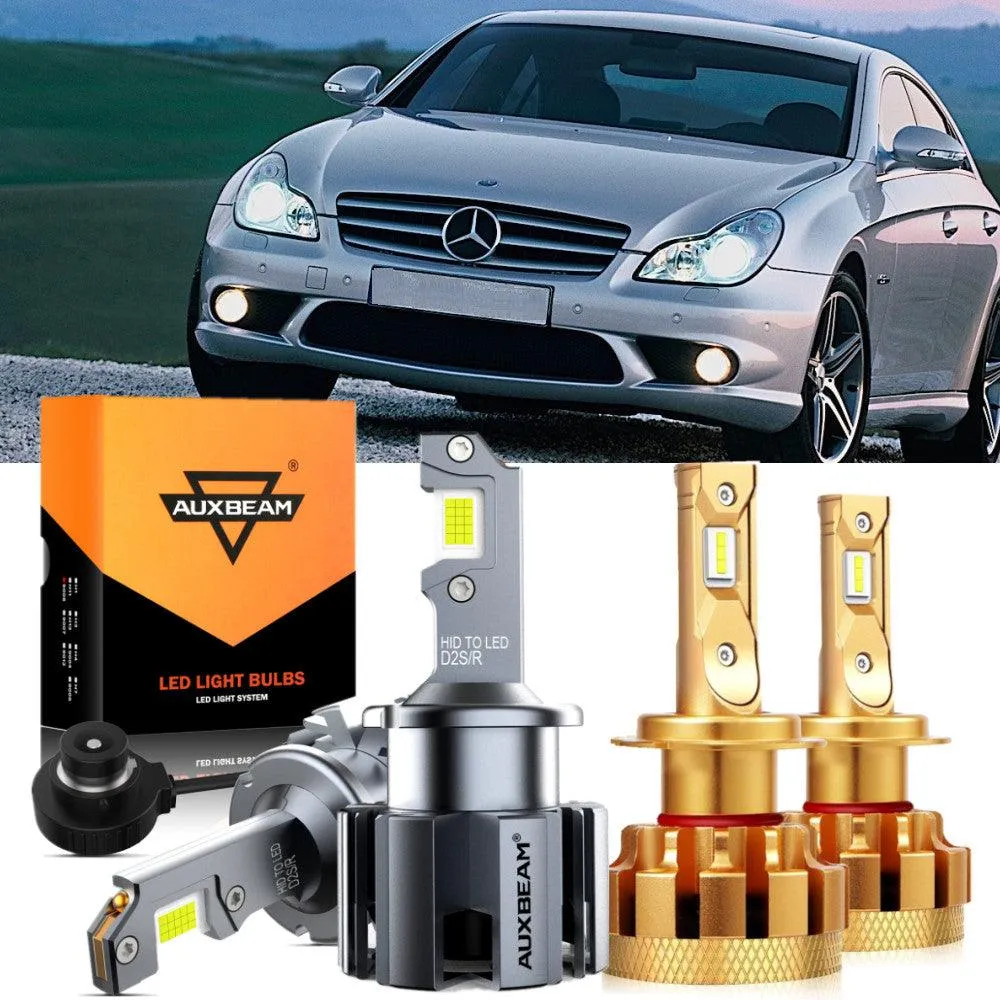 For 2007-2011 Mercedes-Benz CLS63 AMG with HID headlamps LED Light Bulbs High Low Beam Bundle