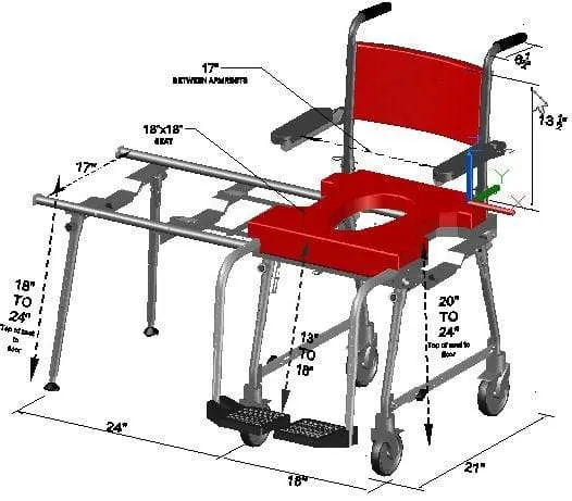 GO-ANYWHERE COMMODE, SHOWER 'N TUB CHAIR (CST)