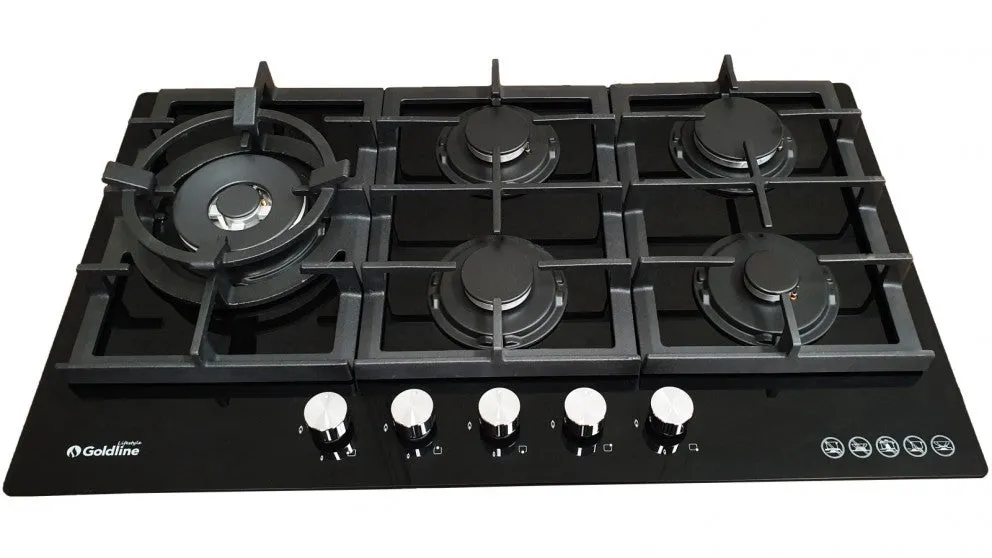 Goldline 900mm 5 Burner Dual Control Gas Cooktop GLS5-90B1