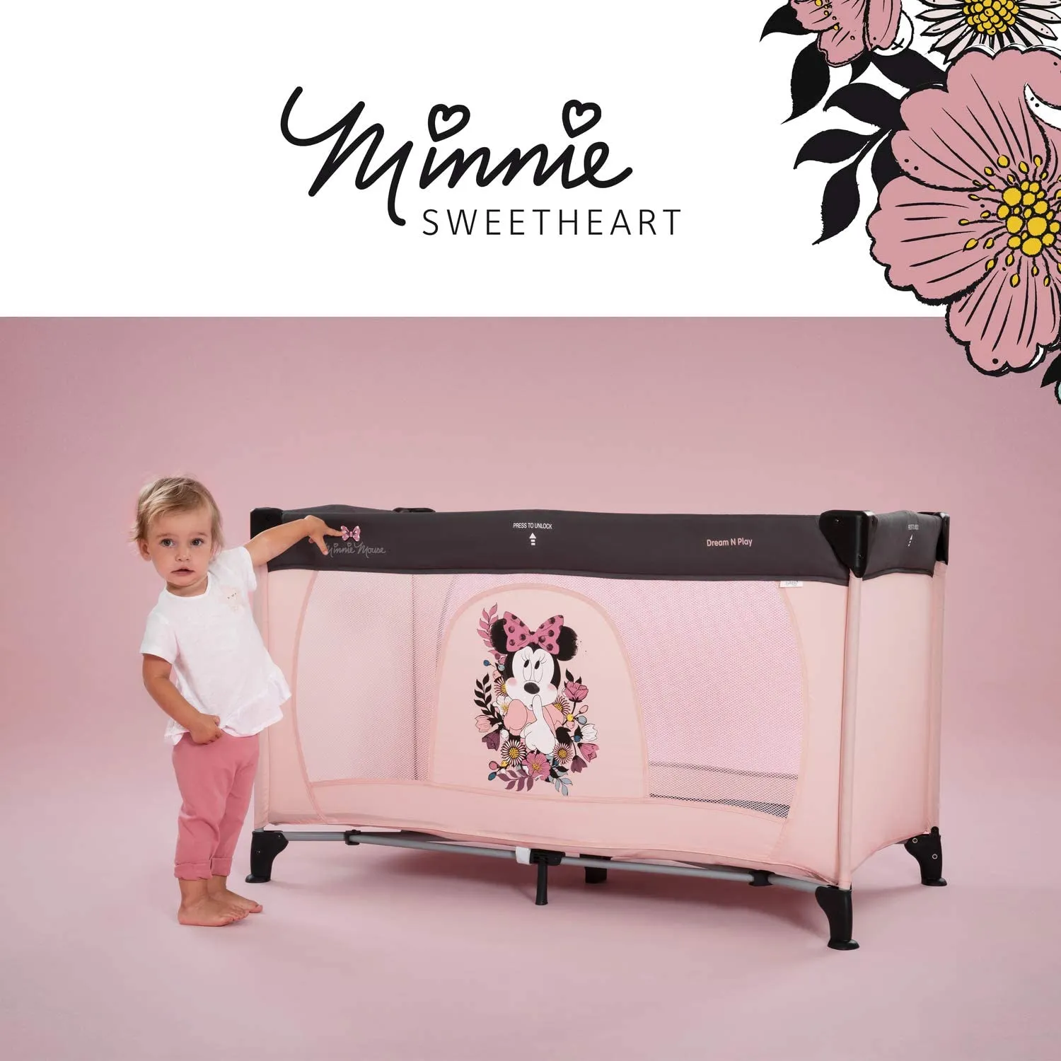 Hauck Dream n Play Travel Cot Minnie Sweetheart