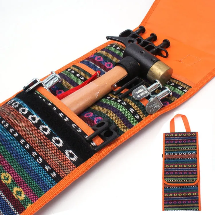 Hiking Camping Ethnic Style Tent Hammers Bag Portable Tent Nail Pegs Storage Case Pouch