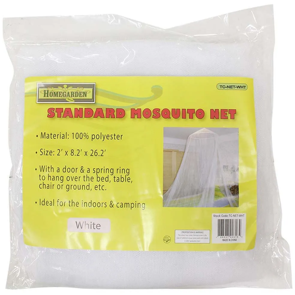 HOME GARDEN: Standard White Polyester Mosquito Net- 2 X 8.2 X 26.2 Feet  - CAM-90616