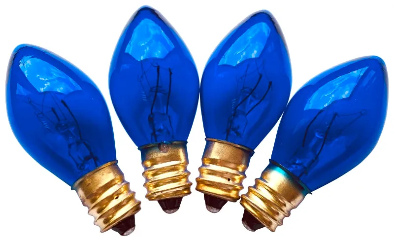 Hometown Holidays 19114 Light Bulb, 5 W, Candelabra Lamp Base, Incandescent Lamp, Transparent Blue Light :PK 4: QUANTITY: 25