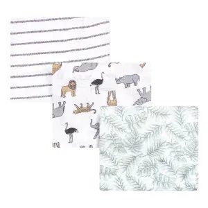 Hudson Baby Cotton Muslin Swaddle Blankets, Modern Neutral Safari