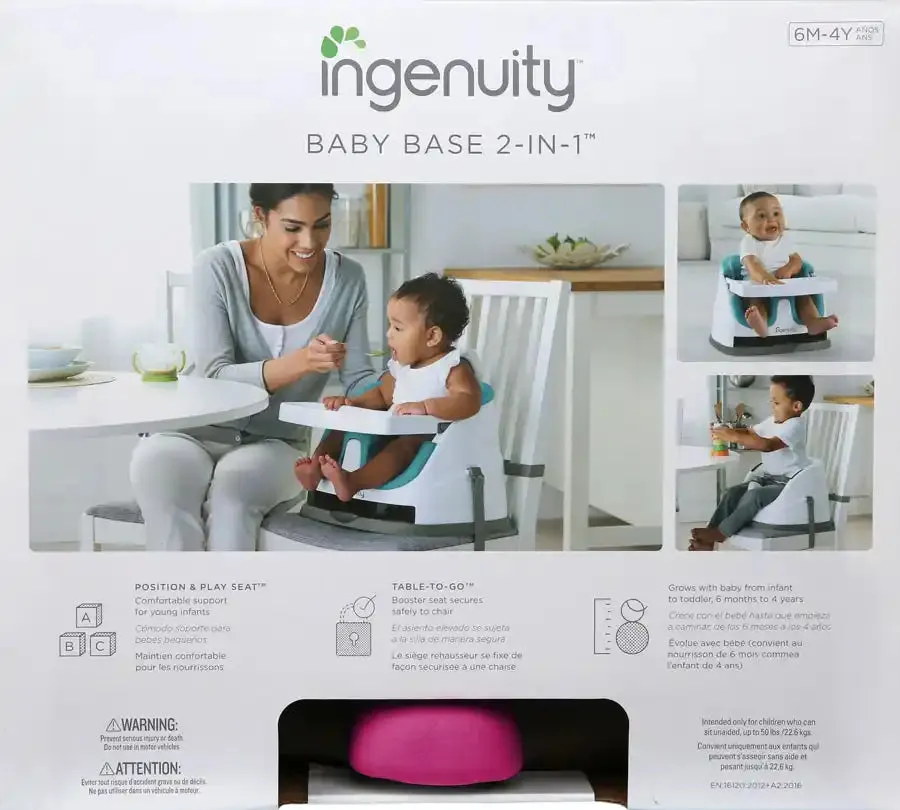 Ingenuity Baby Base 2 in 1 Seat (Pink) Flambe