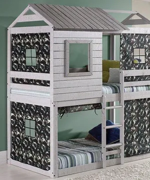 Jackson Fort Bunk Bed with Camo Tent