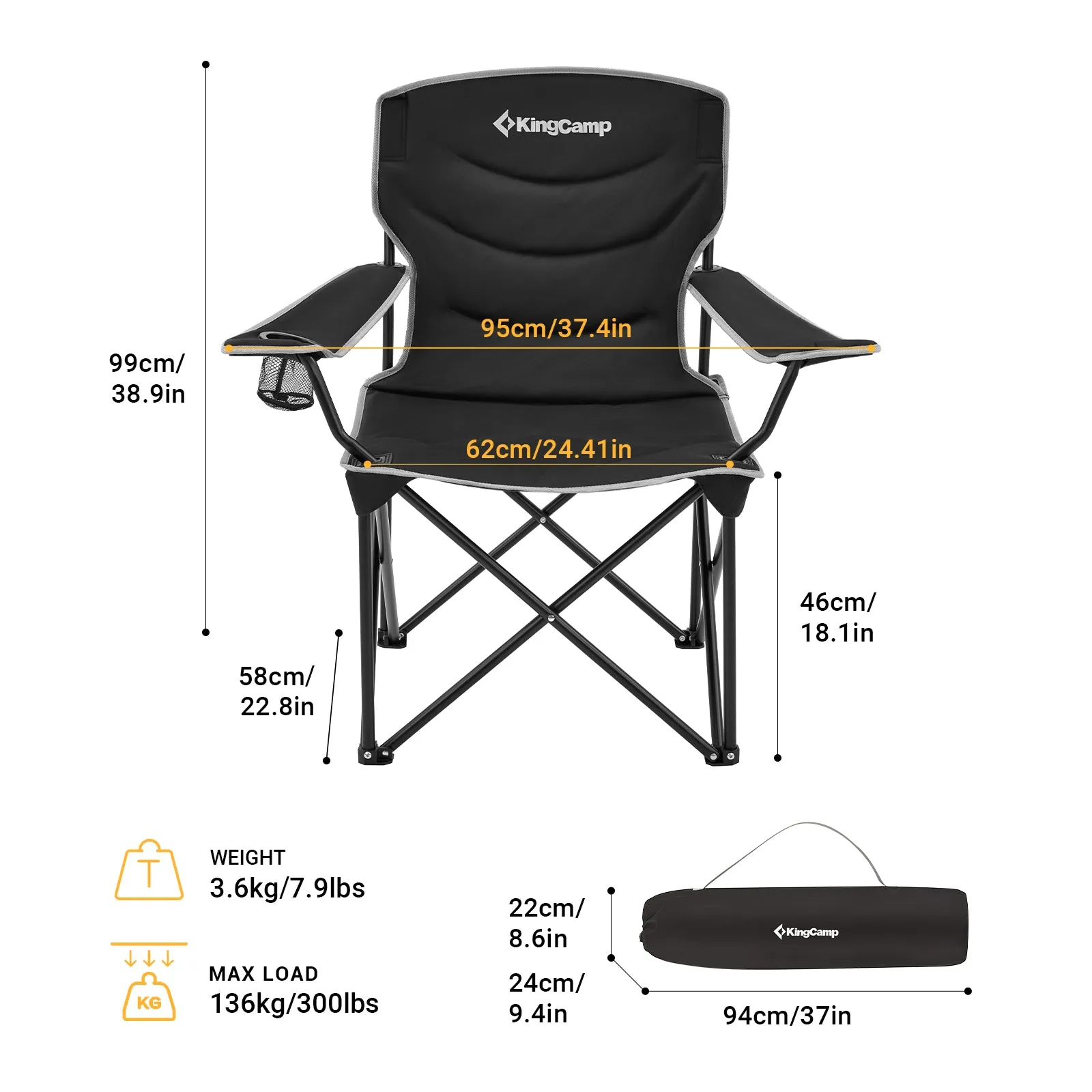 KingCamp Oversized Portable Lawn Chair