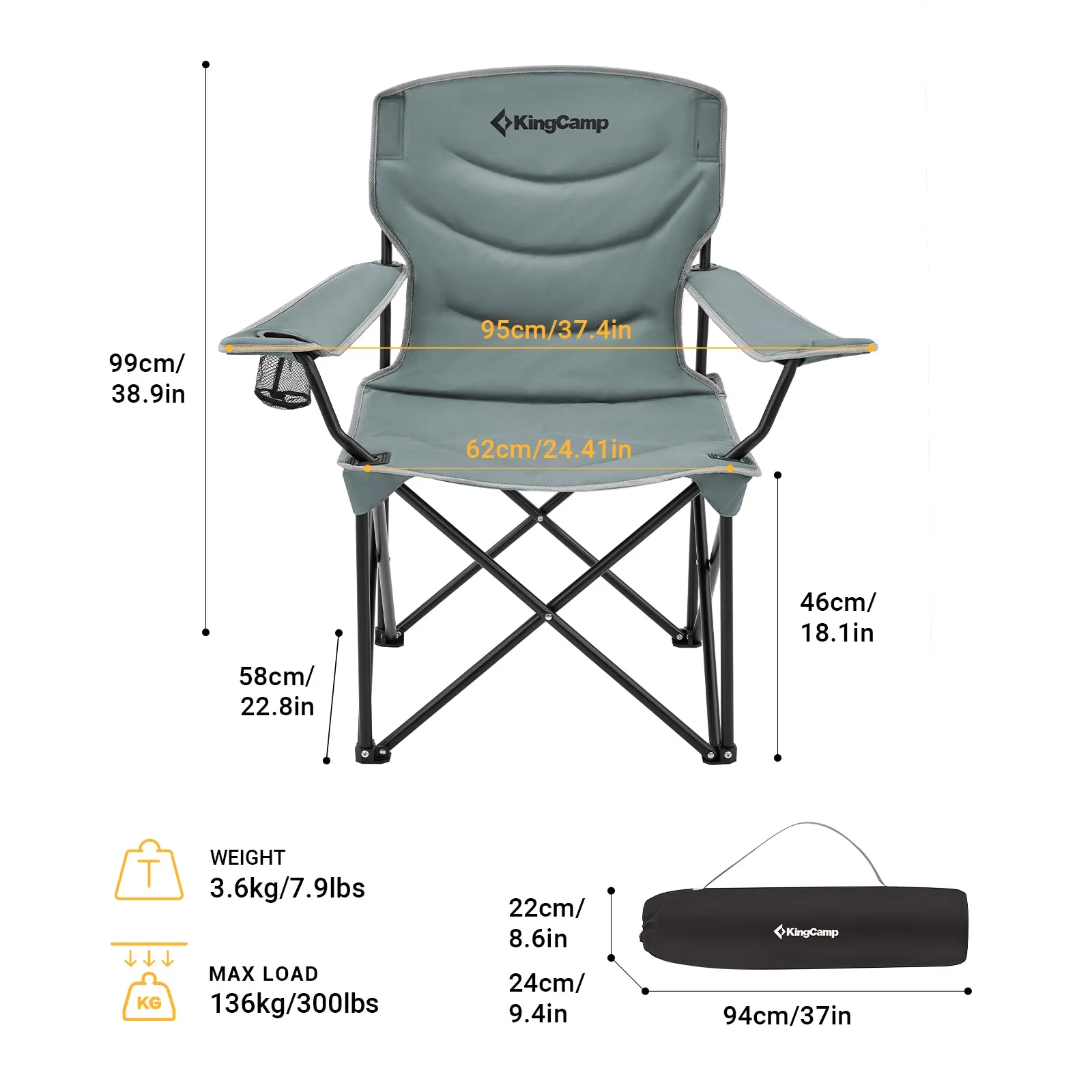 KingCamp Oversized Portable Lawn Chair